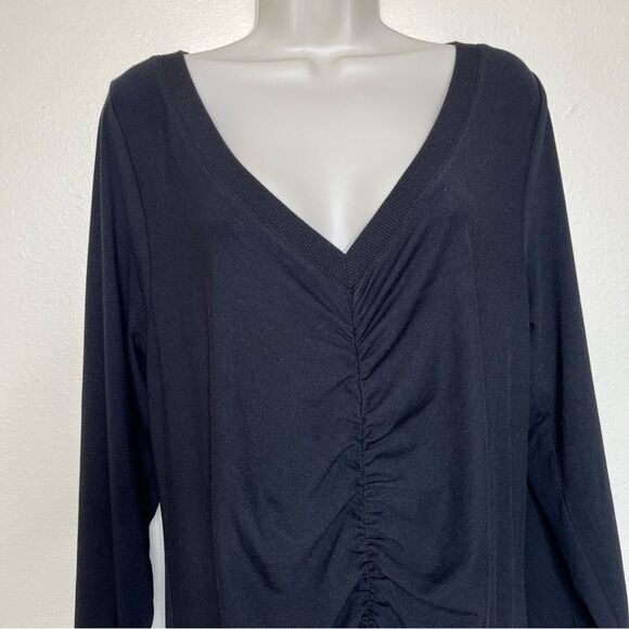 NWT Torrid Jersey Bodycon Black Dress V Neck Ruched Seaming Long Sleeve Women 2X - Picture 5 of 16